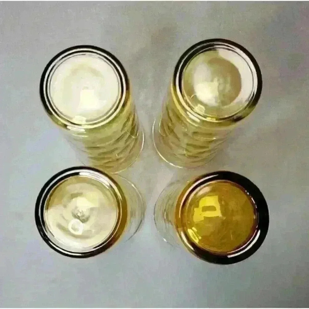 Hazel Atlas Tumblers Coolers 16 oz Amber Glass Granada Gold Hazelware Glasses x4 - Picture 6 of 6